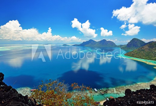 Picture of Malaysia Sabah Borneo Scenic View of Tun Sakaran Marine Park tropical island Bohey Dulang Semporna Sabah
